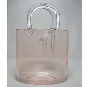 New Cupcakes and Cashmere Pink Glass Handbag Purse Vase